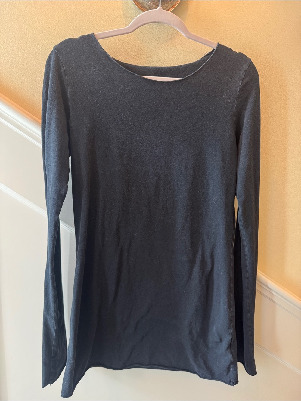 Hard Tail Women's Long Sleeve Extra Long Tee in Black